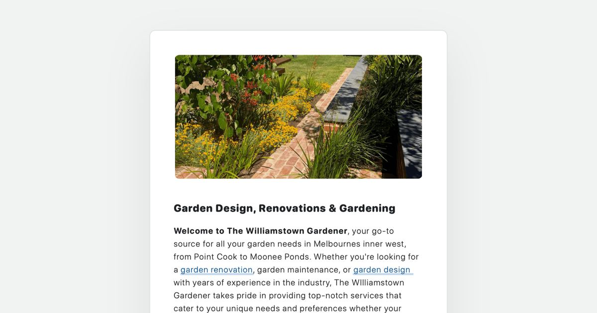 The Williamstown Gardener - photo 1